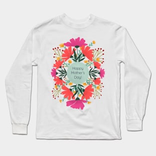 Happy mother's day floral - orange and purple Long Sleeve T-Shirt